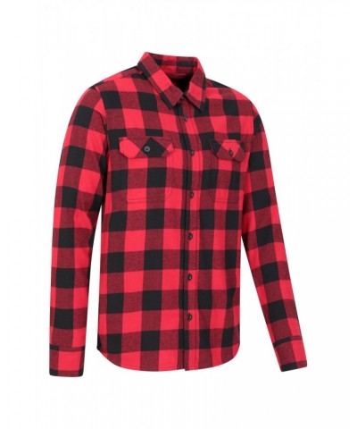 Trace Mens Flannel Long Sleeve Shirt Carbon $13.53 Tops