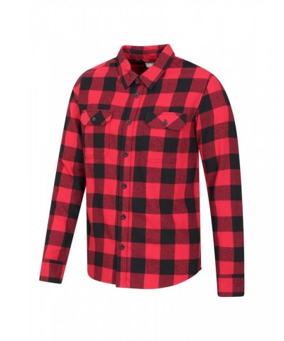 Trace Mens Flannel Long Sleeve Shirt Carbon $13.53 Tops