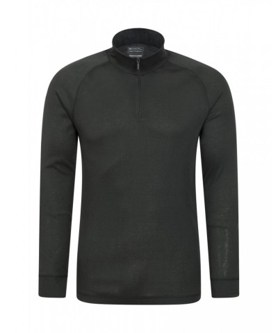 Talus Mens Long Sleeved Zip Neck Top Dark Grey $12.87 Thermals