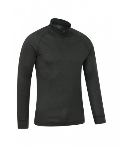 Talus Mens Long Sleeved Zip Neck Top Dark Grey $12.87 Thermals