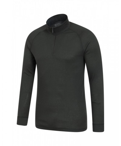 Talus Mens Long Sleeved Zip Neck Top Dark Grey $12.87 Thermals