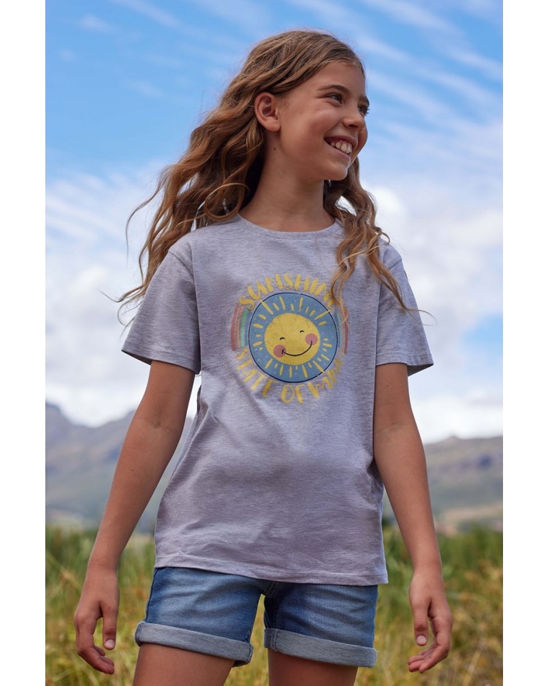 Sunshine State Of Mind Kids Organic T-Shirt Grey $9.35 Tops