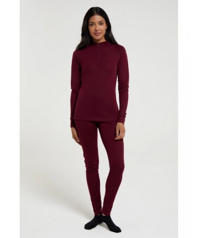 Talus Womens Zipped Turtle Neck Top Berry $14.24 Thermals