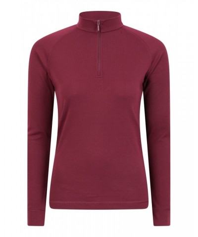 Talus Womens Zipped Turtle Neck Top Berry $14.24 Thermals