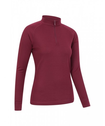 Talus Womens Zipped Turtle Neck Top Berry $14.24 Thermals