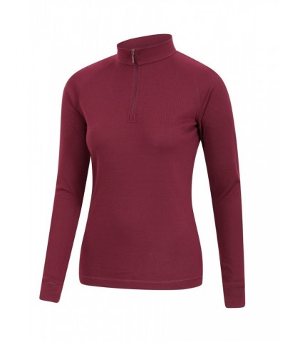 Talus Womens Zipped Turtle Neck Top Berry $14.24 Thermals