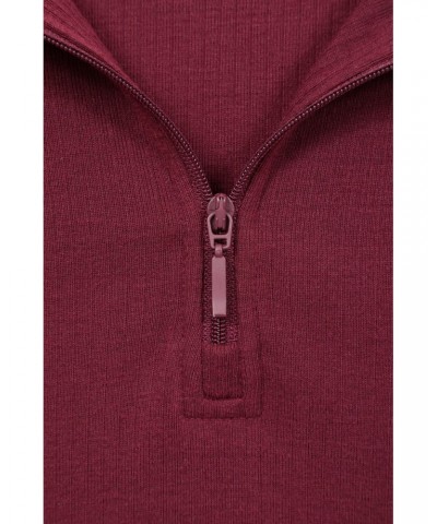 Talus Womens Zipped Turtle Neck Top Berry $14.24 Thermals