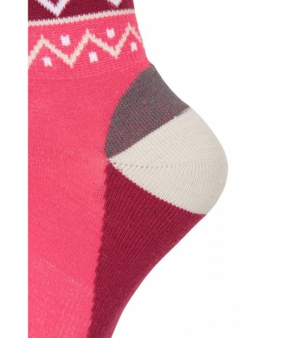 Isocool Womens Patterned Knee Length Ski Socks Dark Pink $10.59 Ski