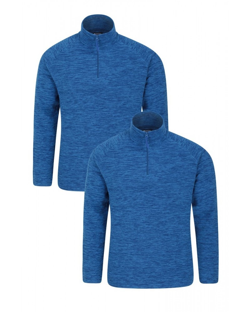 Snowdon Melange Mens Half-Zip Fleece Multipack Cobalt $25.30 Fleece