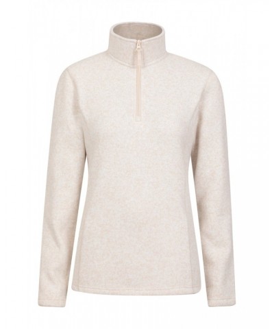 Idris Womens Half-Zip Fleece Beige $21.50 Fleece