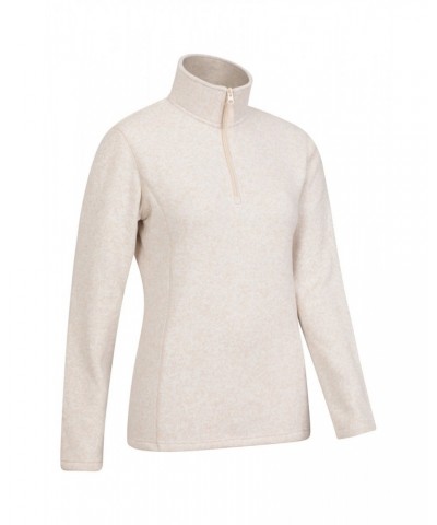 Idris Womens Half-Zip Fleece Beige $21.50 Fleece