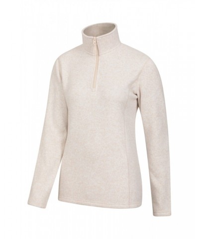 Idris Womens Half-Zip Fleece Beige $21.50 Fleece