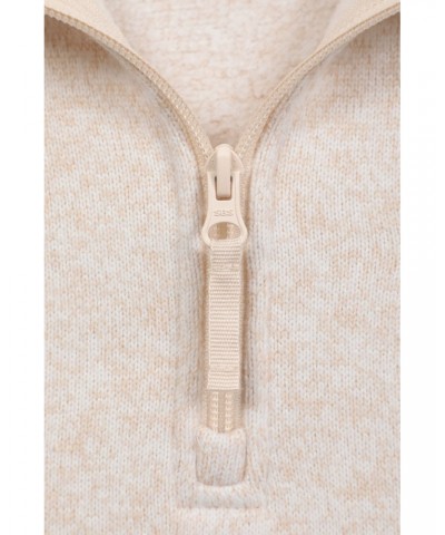 Idris Womens Half-Zip Fleece Beige $21.50 Fleece