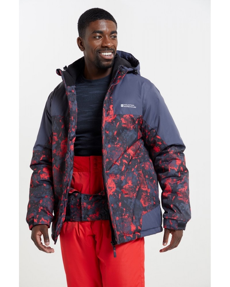 Shadow Mens Printed Ski Jacket Red $22.00 Jackets