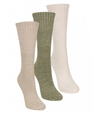 Outdoor Womens Mid-Calf Hiking Socks 3-Pack Beige $11.59 Accessories