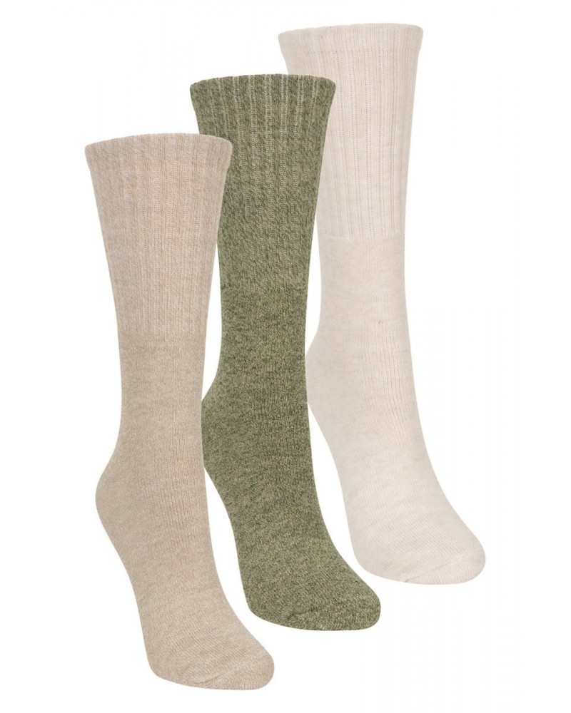 Outdoor Womens Mid-Calf Hiking Socks 3-Pack Beige $11.59 Accessories