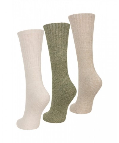 Outdoor Womens Mid-Calf Hiking Socks 3-Pack Beige $11.59 Accessories