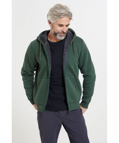 Dalton Mens Sherpa Lined Hoodie Khaki $24.00 Tops