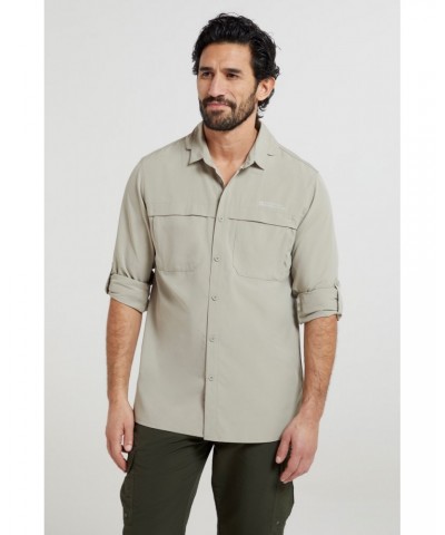 Treble Mens Travel Shirt Light Beige $25.44 Tops