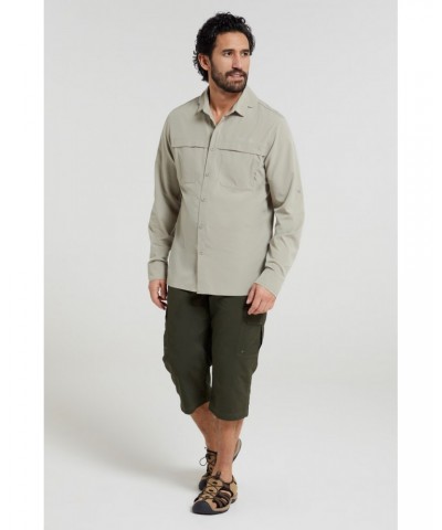 Treble Mens Travel Shirt Light Beige $25.44 Tops