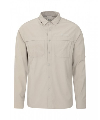 Treble Mens Travel Shirt Light Beige $25.44 Tops