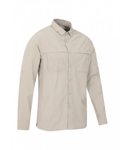 Treble Mens Travel Shirt Light Beige $25.44 Tops