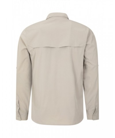 Treble Mens Travel Shirt Light Beige $25.44 Tops