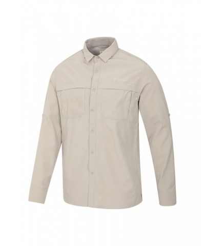 Treble Mens Travel Shirt Light Beige $25.44 Tops