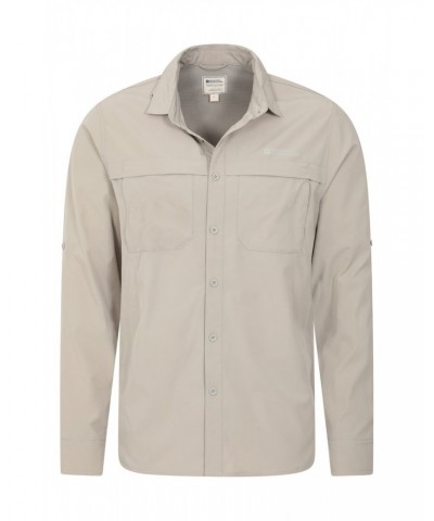 Treble Mens Travel Shirt Light Beige $25.44 Tops