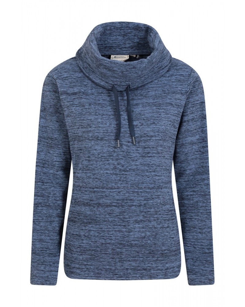 Snowdon Melange II Womens Cowl Neck Fleece Dark Blue $15.59 Fleece