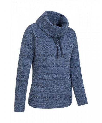 Snowdon Melange II Womens Cowl Neck Fleece Dark Blue $15.59 Fleece