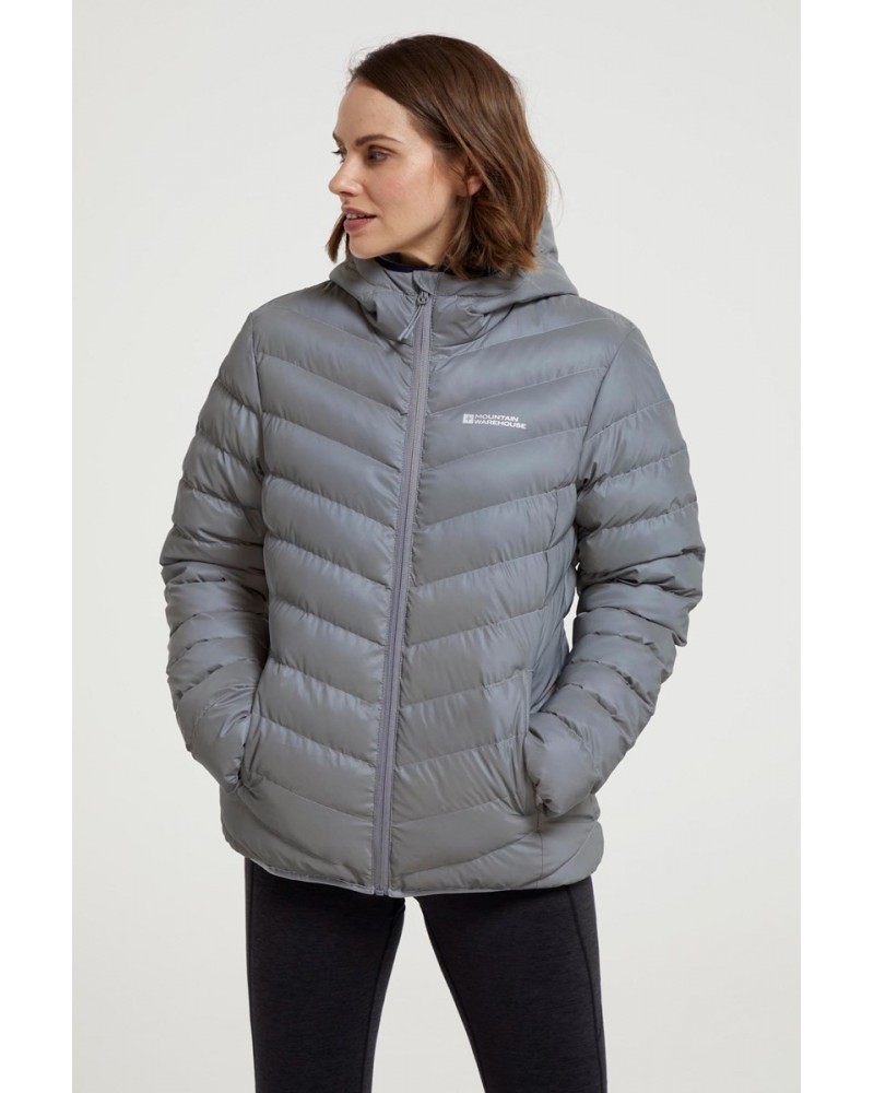 Seasons Womens Reflective Insulated Jacket Silver $39.19 Jackets