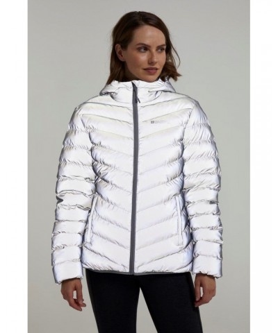 Seasons Womens Reflective Insulated Jacket Silver $39.19 Jackets