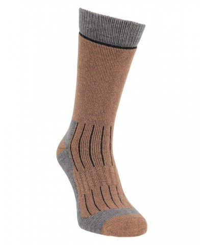 Explorer Mens Merino Mid-Calf Socks Brown $16.79 Thermals