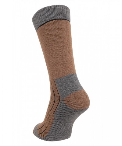 Explorer Mens Merino Mid-Calf Socks Brown $16.79 Thermals