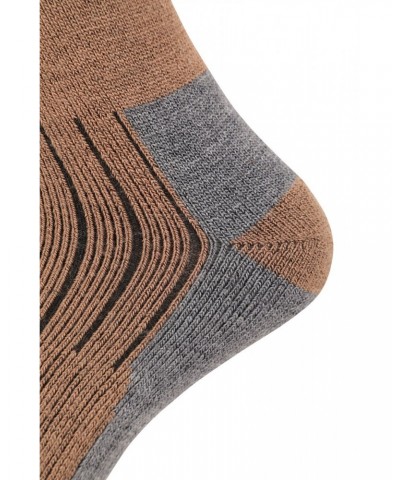 Explorer Mens Merino Mid-Calf Socks Brown $16.79 Thermals