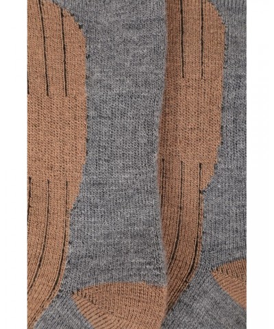 Explorer Mens Merino Mid-Calf Socks Brown $16.79 Thermals