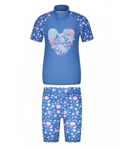 Printed Kids Rash Guard and Shorts Pink $14.24 Tops