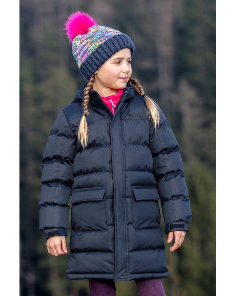 Snow Kids Water Resistant Longline Insulated Jacket Black $25.30 Jackets