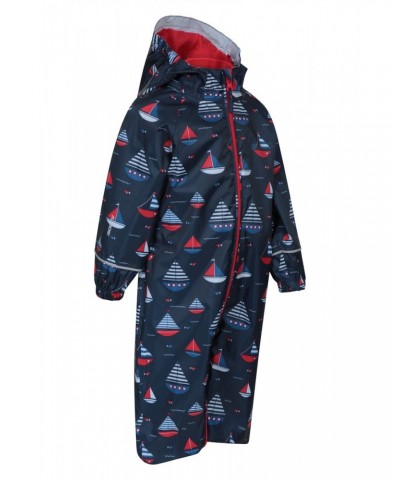 Puddle Kids Printed Waterproof Rain Suit Navy $15.75 Babywear