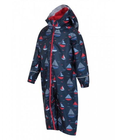 Puddle Kids Printed Waterproof Rain Suit Navy $15.75 Babywear