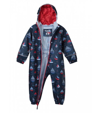 Puddle Kids Printed Waterproof Rain Suit Navy $15.75 Babywear