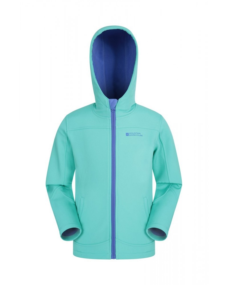 Exodus Kids Water Resistant Softshell Light Teal $13.86 Softshell Jackets