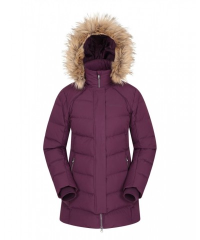 Isla II Womens Long Down Jacket Dark Purple $57.19 Jackets