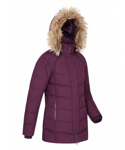 Isla II Womens Long Down Jacket Dark Purple $57.19 Jackets