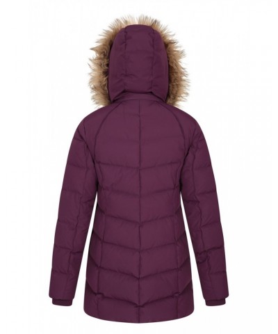 Isla II Womens Long Down Jacket Dark Purple $57.19 Jackets