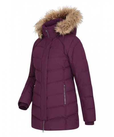 Isla II Womens Long Down Jacket Dark Purple $57.19 Jackets