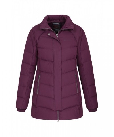 Isla II Womens Long Down Jacket Dark Purple $57.19 Jackets