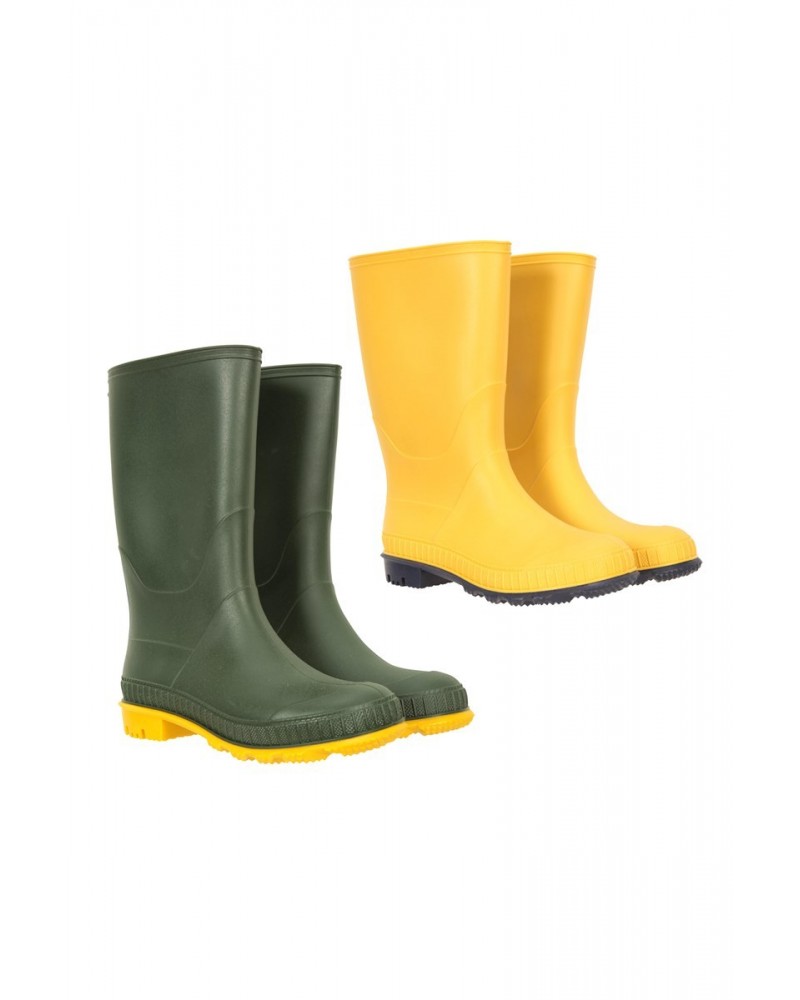 Plain Kids Rain Boots - 2-Pack Khaki $20.64 Footwear