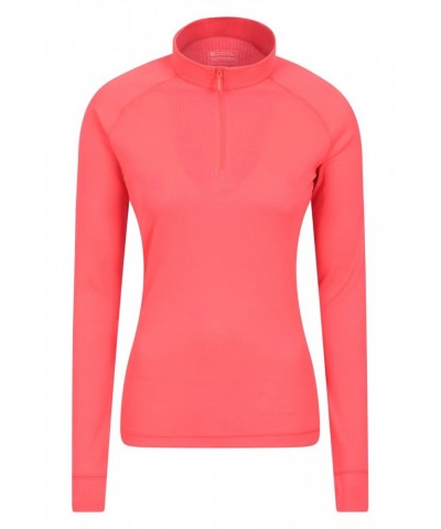 Talus Womens Zipped Turtle Neck Top Bright Pink $12.50 Thermals